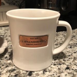 Starbucks 16 oz Porcelain Mug with Copper Plate